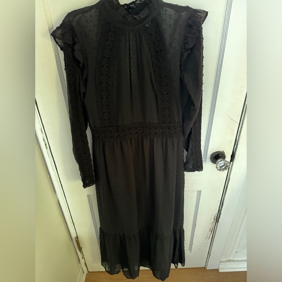Top shop Black lace midi dress size US 8 - Picture 1 of 4